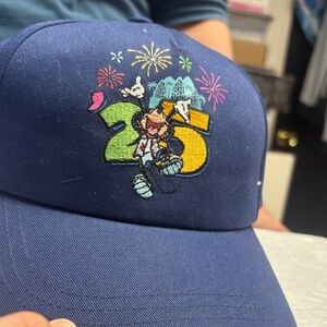 Blue Cap with Colorful Embroidery